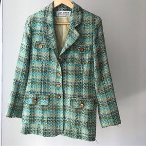 Vera bora Barbie vintage green tweed jacket